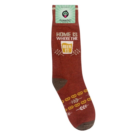 Funatic Unisex Fun Novelty Socks HOME IS WHERE THE BEER IS Men / Women - Picture 2 of 9